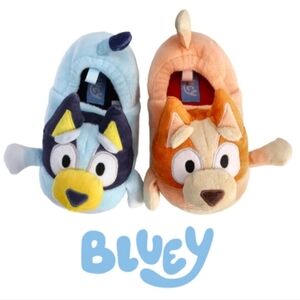 NEW - NWT Bluey & Bingo Unisex Toddler 3D Character Plush Slippers; Size 7-8